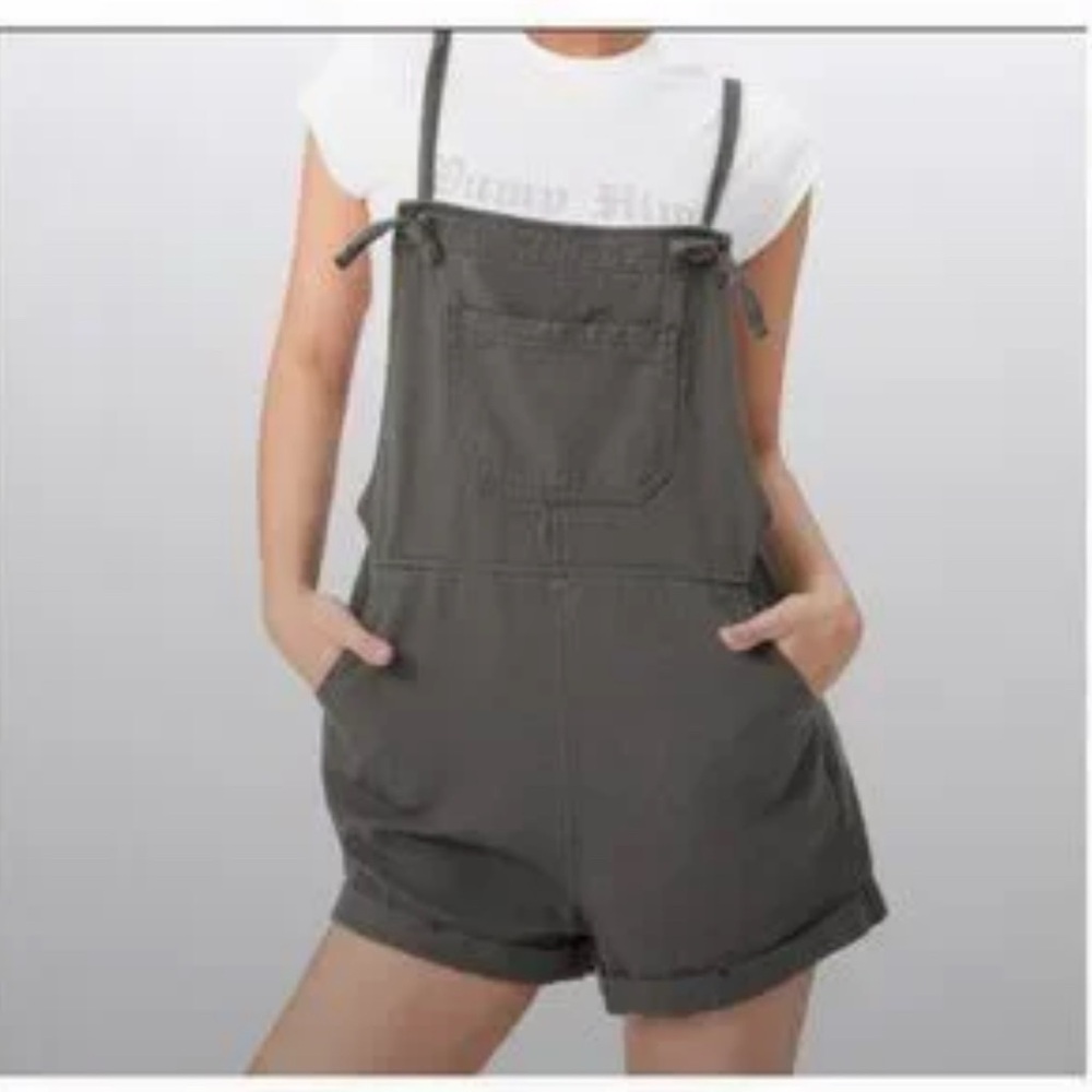 Cider Charcoal-Green Denim Overalls